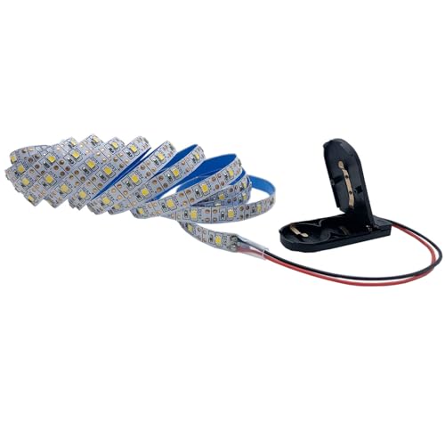 TOPXCDZ Batteriebetriebene LED Streifen Licht 2835 SMD 3V DC 60LED/M Flex LED Band Lichter Home Decoration 8mm PCB (Warm White, 1M) von TOPXCDZ