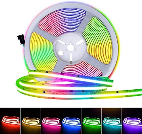 TOPXCDZ DC12V/24V WS2811 Vollfarben COB LED Streifen Adressierbare Smart RGB Flexible High Density Digital Pixel Dream Color Light 720Led/m (12V) von TOPXCDZ