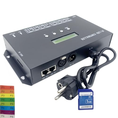 TOPXCDZ H807SA 8CH artnet/dmx zu spi led pixel controller mit sd karte für ws2811 ws2812b ws2815 ws2813 apa102 LED Streifen von TOPXCDZ
