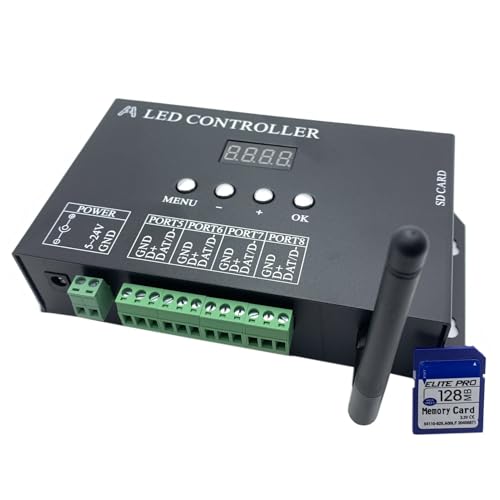 TOPXCDZ H807SB WIFI 4ch artnet/dmx zu spi led pixel controller mit sd karte für ws2811 ws2812b ws2815 ws2813 apa102 LED Streifen von TOPXCDZ