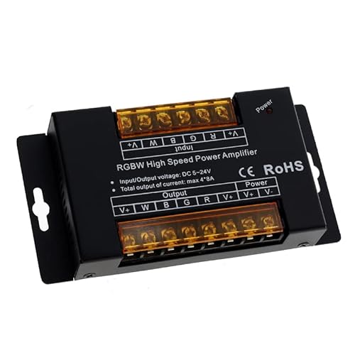TOPXCDZ LED RGBW Verstärker Schwarz Sheel 32A 4 Schaltung DC12-24V von TOPXCDZ