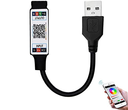 TOPXCDZ Mini RGB Bluetooth Controller USB DC 5V 12V 24V Musik BT Smart APP Controller Lichtleiste Steuerung für RGB LED Streifen (Mini USB Bluetooth) von TOPXCDZ