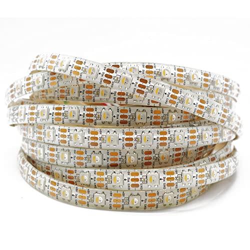 TOPXCDZ SK6812 RGBW RGBWW Led Strip Light 4 in 1 Ähnlich WS2812B 1m 5m 30 60 144 LEDs Einzeln adressierbare RGBWW Led Lights IP30 65 67 5V (5M 60LED/M, White Pcb Ip65 Rgbw) von TOPXCDZ