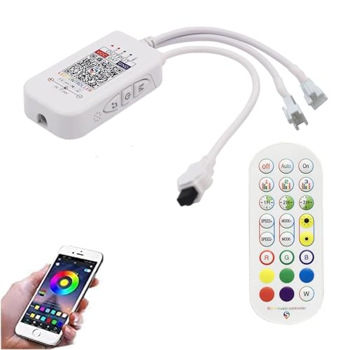 TOPXCDZ WS2811 WS2812B LED Streifen Leuchten Controller DC 5V 12V 24V Traum Farbe RGB 24Key Infrarot Controller Bluetooth APP Fernbedienung Eingebauter MIC Music Sync Indoor Usage TOPXCDZ WS2811 WS2812B LED Streifen Leuchten Controller DC 5V 12V 24V Traum Farbe RGB 24Key Infrarot Controller Bluetooth APP Fernbedienung Eingebauter MIC Music Sync Indoor Usage von TOPXCDZ