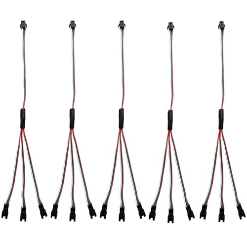 TOPXCDZ WS2811 WS2812B SK6812 LED Streifen Licht 3Pin SM Splitter Stecker 5pcs (30cm Kabel 1 bis 3) von TOPXCDZ