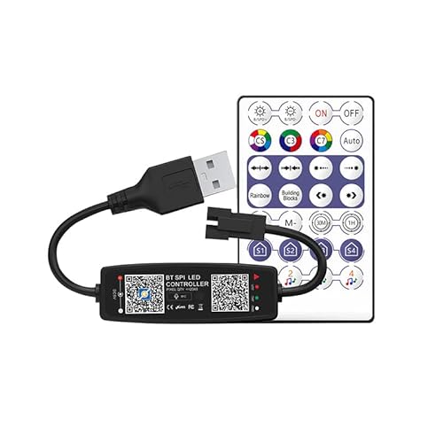TOPXCDZ WS2812B Controller Bluetooth Musik APP Control für Pixel LED Streifen Licht SK6812 WS2811 WS2812 Band Lichter USB DC 5V Fernbedienung control (USB) von TOPXCDZ