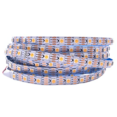 TOPXCDZ WS2815 LED Light Strip Addressable Single Color DC12V Warm White/Cold white 30LEDs/m 60LEDs/m 5050 Pixels Smart Lights Tape (5M 60LED/M, IP30 Warm White) von TOPXCDZ