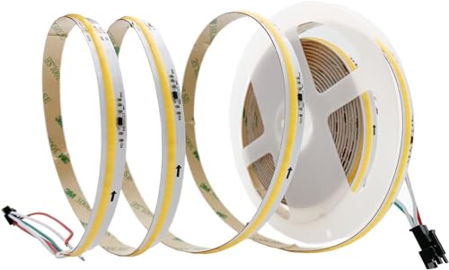 WS2811 Cob Fließendes Wasser fließt LED-Streifen Licht Pferderennen Jagd Band drahtlose Fernbedienung DC24V Leistung 20m 10m kompletten Satz (1x5M Strip(No Controller No Power), 3000K) von TOPXCDZ