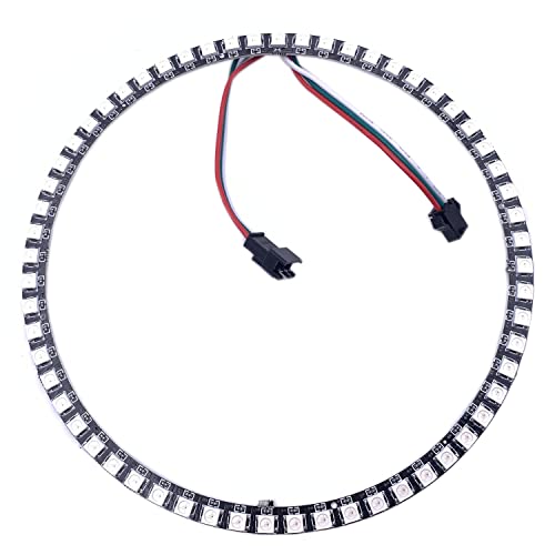 WS2812B 8/16/24/35/45/60 /90/241 Leds Pixel Ring Address Led-Module WS2812 IC RGB Voll Farbe Runde Led Kreis DC5V (60Leds, Black) von TOPXCDZ