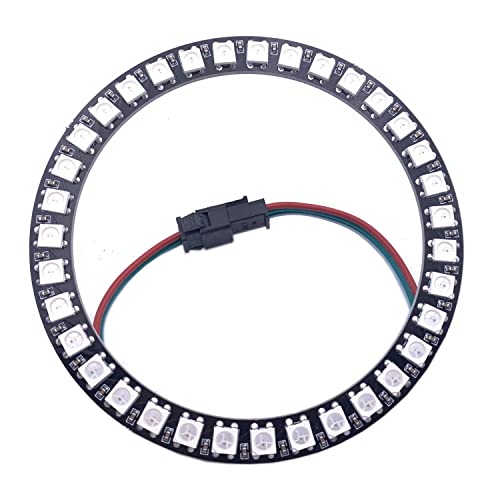 WS2812B 8/16/24/35/45/60 /90/241 Leds Pixel Ring Address Led-Module WS2812 IC RGB Voll Farbe Runde Led Kreis DC5V (35Leds, Black) von TOPXCDZ