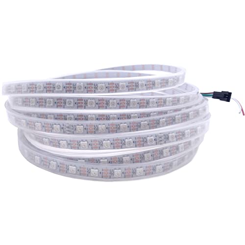 WS2812B RGB adressierbare 5M 60 LEDs/Pixels/m 300LEDs Streifen mit 5050 SMD LEDs Wasserdicht in Rohr IP67 von TOPXCDZ