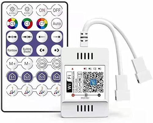 WS2812B WS2811 Magic Home WiFi RGB Pixel LED Controller kompatibel Alexa/Google Home für adressierbare RGB LED Streifen DC5-24V (28 Tasten) von TOPXCDZ