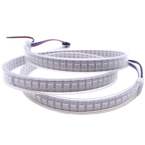 WS2813 (aktualisiert WS2812B) 1m 144 individuell digital adressierbare Pixel RGB-Dual-Signal-LED Flexibles Lichtband 5050 SMD Magic Dream Color DC5V (WS2813, Weiße PCB 144led IP67 1M) von TOPXCDZ