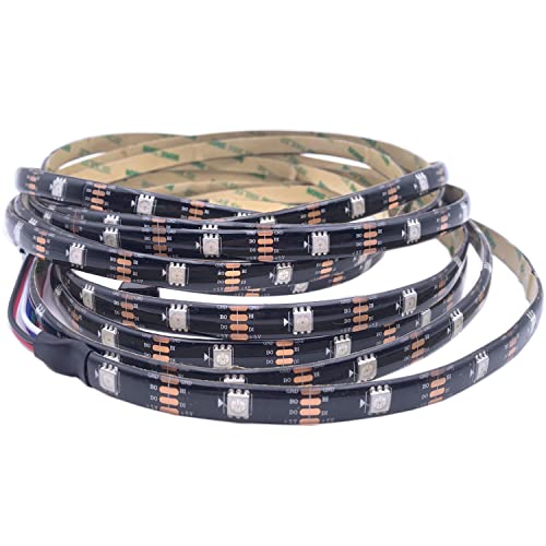 WS2813 (aktualisiert WS2812B) 5m 150 individuell digital adressierbare Pixel RGB-Dual-Signal-LED Flexibles Lichtband 5050 SMD Magic Dream Color DC5V (WS2813, Schwarze PCB 30led IP65 5M) von TOPXCDZ