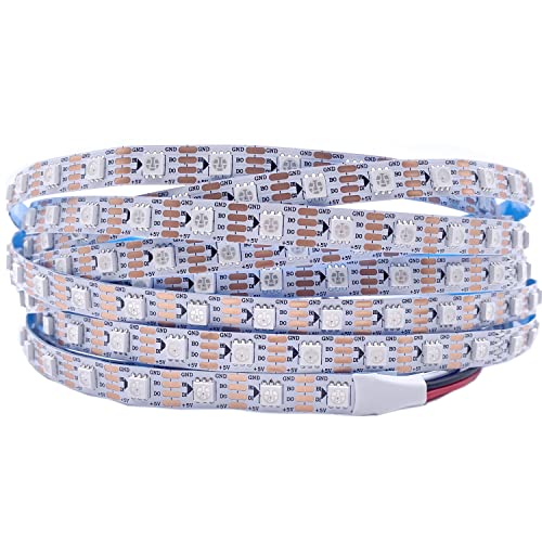 WS2813 (aktualisiert WS2812B) 5m 300 individuell digital adressierbare Pixel RGB-Dual-Signal-LED Flexibles Lichtband 5050 SMD Magic Dream Color DC5V (WS2813, Weiße PCB 60led IP30 5M) von TOPXCDZ
