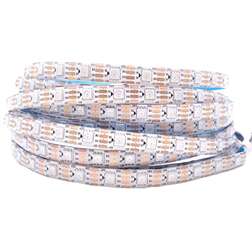 WS2813 (aktualisiert WS2812B) 5m 300 individuell digital adressierbare Pixel RGB-Dual-Signal-LED Flexibles Lichtband 5050 SMD Magic Dream Color DC5V (WS2813, Weiße PCB 60led IP65 5M) von TOPXCDZ