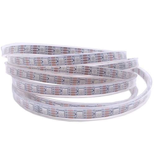 WS2813 (aktualisiert WS2812B) 5m 300 individuell digital adressierbare Pixel RGB-Dual-Signal-LED Flexibles Lichtband 5050 SMD Magic Dream Color DC5V (WS2813, Weiße PCB 60led IP67 5M) von TOPXCDZ