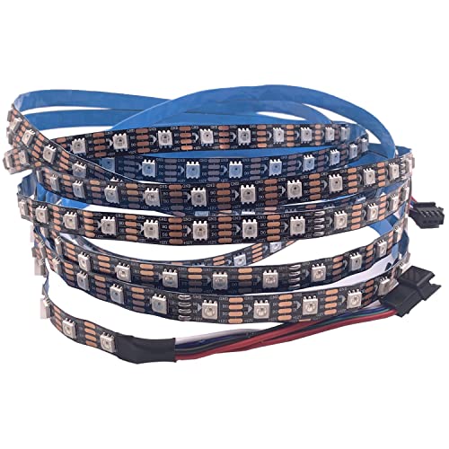 WS2815 (aktualisiert WS2812B) 5m 300 individuell digital adressierbare Pixel RGB-Dual-Signal-LED Flexibles Lichtband 5050 SMD Magic Dream Color DC12V (WS2815, Schwarze PCB 60led IP30 5M) von TOPXCDZ