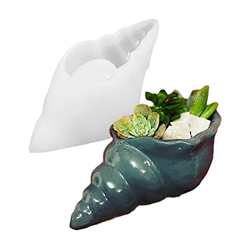 TOPYS Kerzenglas-Silikonformen, Muschel-Kerzenform, Muschelform, Sukkulenten-Pflanzbehälter, Form für die Herstellung von UV-Epoxid-Gips, Beton, Aufbewahrungsbox, Pflanzgefäß, Blumentopf von TOPYS