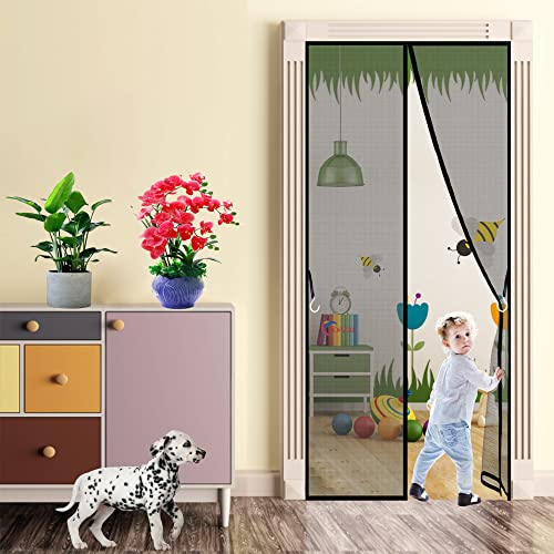 Fenster Fliegengitter, 155x230cm Fliegennetz Insektenschutz mit Klettverschluss & Eingenähten Gewichten Kinderleichte Klebemontage ​Ohne Bohren, Anthrazit, 663 Größe von TOPZXL