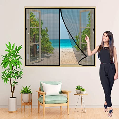 Magnet Fliegengitter Fenster 95x120 cm Insektenschutz Fenster, Magnetvorhang Fliegennetz Moskitonetz für BalkonFenster KellerFenster Wohnzimmer TerrassenFenster Fliegenschutz Schwarz Z Magnet Fliegengitter Fenster 95x120 cm Insektenschutz Fenster, Magnetvorhang Fliegennetz Moskitonetz für BalkonFenster KellerFenster Wohnzimmer TerrassenFenster Fliegenschutz Schwarz Z von TOPZXL