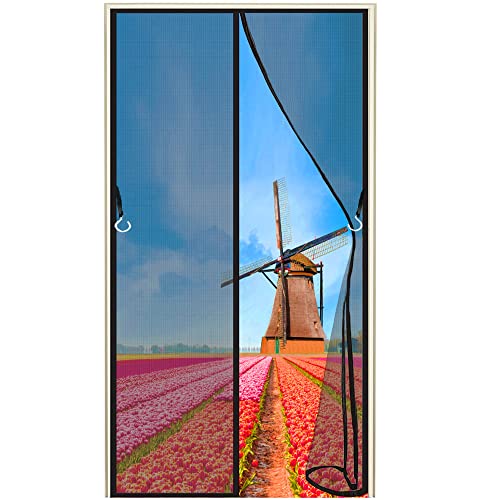 Magnet Fliegengitter Tür, 80x180cm Insektenschutz Tür Vorhang Magnetisch Automatisch Schließen Mückenvorhang für Balkon Wohnzimmer Terrasse tür, Anthrazit, 663 Größe von TOPZXL