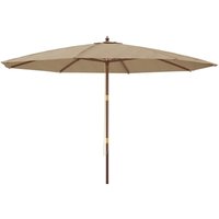 Sonnenschirm mit Holzmast Taupe 400x273 cm vidaXL von TORANA