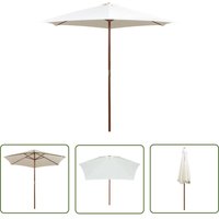 Torana - The Living Store Sonnenschirm 270×270 cm Holzstange Cremeweiß - Gartenschirm - Sonnenschirm - Outdoor Möbel - Holzschrim - Markise von TORANA