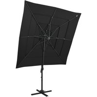 Torana - vidaXL Sonnenschirm mit Aluminium-Mast 4-lagig Schwarz 250x250 cm von TORANA