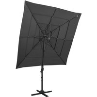 vidaXL Sonnenschirm mit Aluminium-Mast 4-lagig Anthrazit 250x250 cm von TORANA