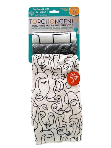 TORCHONGENIO - Super saugfähige Power-Geschirrtücher, die Keine Spuren hinterlassen – Set mit 3 Gesichts-Geschirrtüchern – spezielle Geschirrtücher von MYBO TV