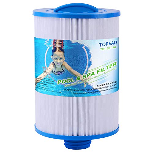 TOREAD Ersatz für Spa Filter Unicel 6CH-940, Pleatco PWW50P3 (nicht PWW50P4), Filbur FC-0359, Waterway Front Access Skimmer 50 SF, 817-0050, 25252, 03FIL1400, Schraube in SAE Gewinde Filter, 1 Packung von TOREAD