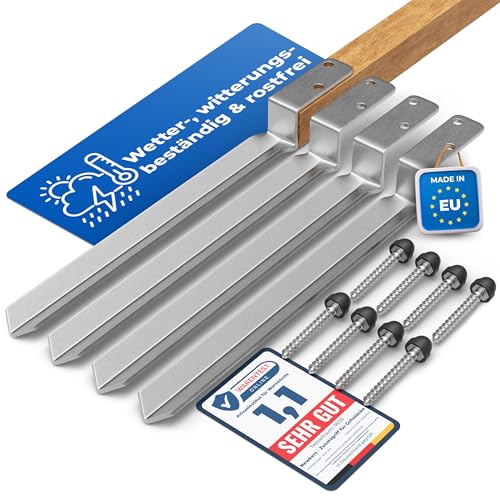 TORFIX® Bodenanker L-Form 50 cm Einschlaghülse Schaukel Bodenhülse 2er Set aus feuerverzinktem Stahl, inkl. 4 Schrauben (6×8) & Sicherheits Abdeckkappen für Zaun & Pfostenbefestigung im Garten von TORFIX