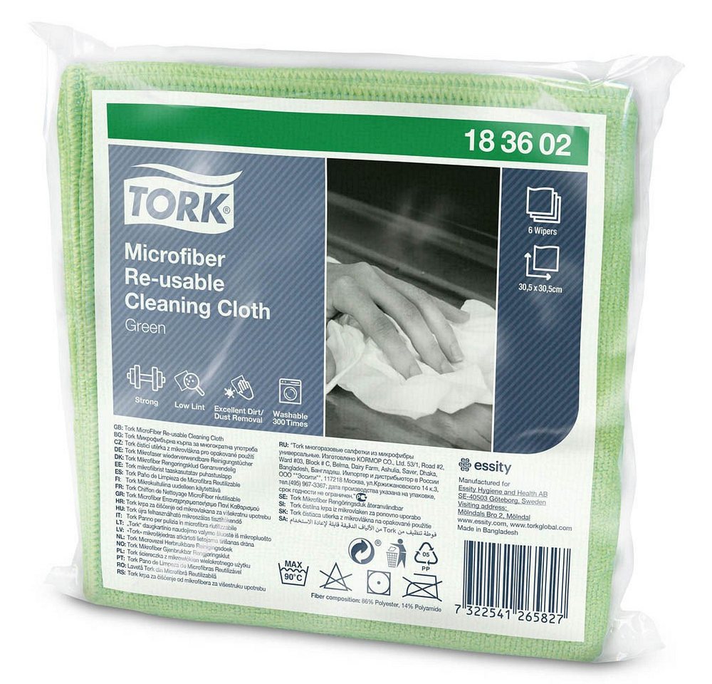 TORK Geschirrtuch TORK® 183602 Mikrofasertuch wiederverwendbar grün von TORK