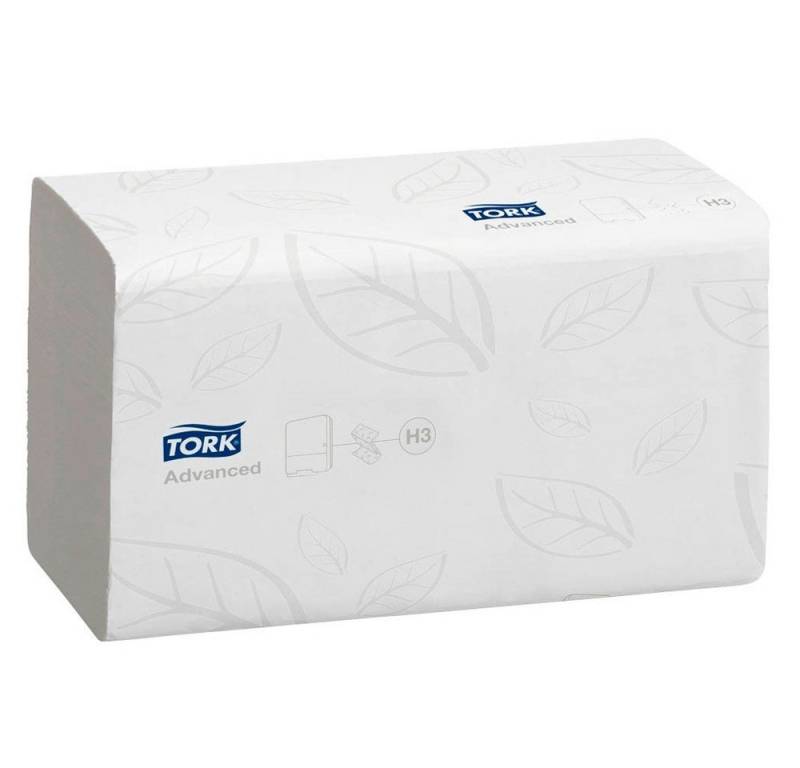 TORK Papierhandtuch 3.750 Zickzack-Handtücher auflösend Advanced 2-lagig - weiß, 2-lagig, Zick-Zack-Falzung, Schnellauflösend, Lorbeerblatt-Design TORK Papierhandtuch 3.750 Zickzack-Handtücher auflösend Advanced 2-lagig - weiß, 2-lagig, Zick-Zack-Falzung, Schnellauflösend, Lorbeerblatt-Design von TORK