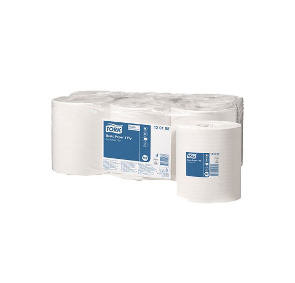 TORK Papierküchenrolle Tork Handtuchrollen M2 1-lagig 300 m x 20 cm weiß 6 Rollen von TORK