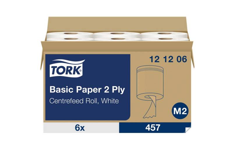 TORK Recyclingpapier M2 weiß FSC 2-lagig 20cmx160m, PA= 6 Rollen Reinigungstuch (Recyclingpapier) von TORK