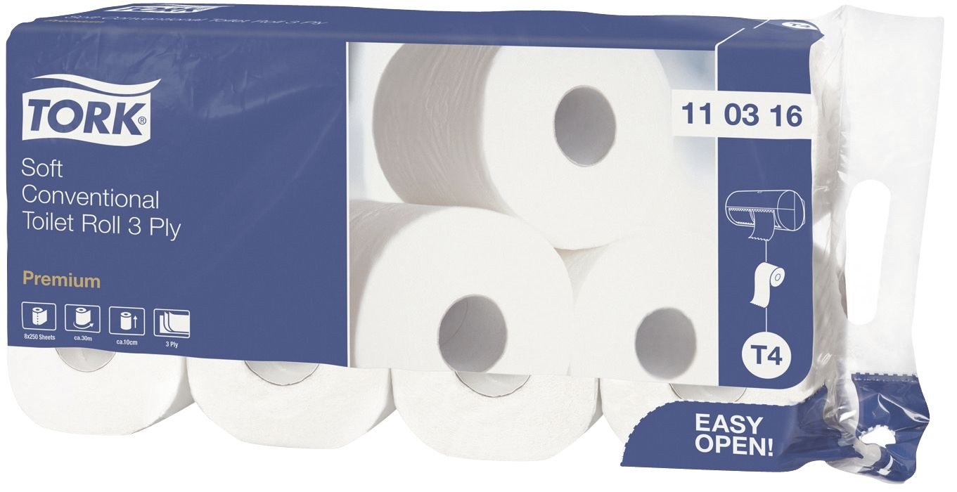 TORK Toilettenpapier Premium Toilettenpapier - 3-lagig extra weich mit Dekorprägung hochwei TORK Toilettenpapier Premium Toilettenpapier - 3-lagig extra weich mit Dekorprägung hochwei von TORK