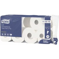 Tork - Toilettenpapier Premium 3-lagig Zellstoff weiß 250 Bl./Rl. 8 Rl./Pack. von TORK