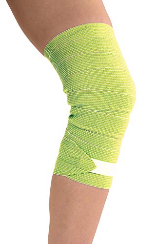 TOROS-GROUP Medizinischer elastischer Verband mit Textilverschluss 2 PACK Gelbgrün 3m*8cm von TOROS-GROUP