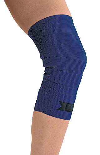 TOROS-GROUP Medizinischer elastischer Verband mit Textilverschluss 2 PACK Navy blau 3m*8cm von TOROS-GROUP
