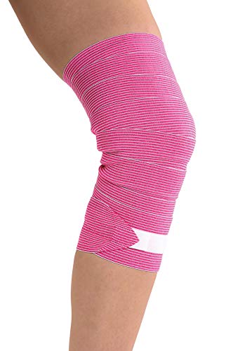 TOROS-GROUP Medizinischer elastischer Verband mit Textilverschluss 2 PACK Rosa 3m*8cm von TOROS-GROUP