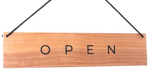 Modernes Open Closed Schild aus Holz – Doppelseitiges Offen Schild – 33 x 7,5 cm - Vintage-Stil Holz Geschlossen – Geöffnet und Geschlossen Schild für Geschäft von TOROS STORE