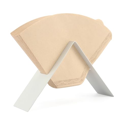 Weißer Metall-Kaffeefilterhalter – Halter für Kaffeefilter der Größe #4, Kaffeefilterhalter für die Arbeitsplatte, Papierkaffeefilter, Kaffee-Station-Dekor, Café-Ästhetik von TOROS STORE