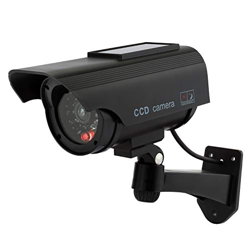 TOROTON Dummy Kamera Fake Überwachung Kamera CCTV mit Blinkendem LED Licht Sicherheitskamera, für den Innen- und Außenbereich - 1 Stück (Schwarz) von TOROTON