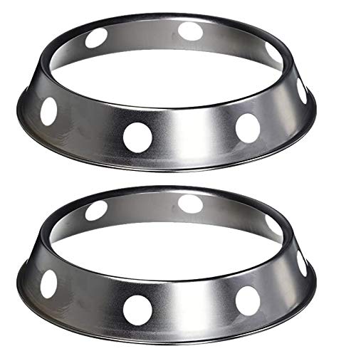 TORR 2 Stück Edelstahl Wok Ring Metallic Rund Bottom Wok Rack 26,7 x 29,9 cm Universalgröße für Pfannen von TORR