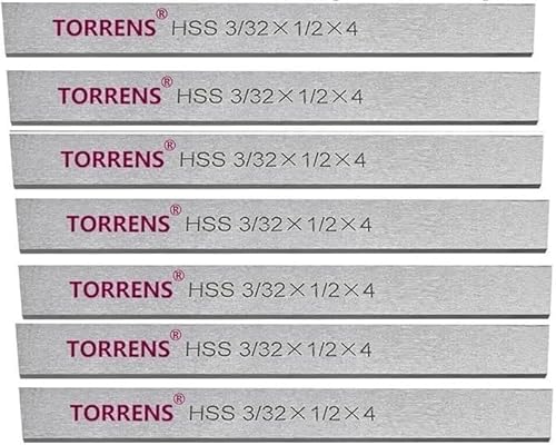 Amz452 Trennklinge (3/32 Zoll x 1/2 Zoll x 10,2 cm), M2 Güteklasse HSS gehärtet und geschliffen, 7 Stück von TORRENS