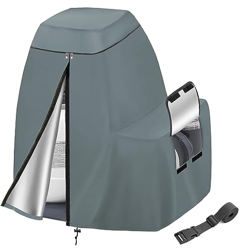 Sandfilterpumpenabdeckung für Intex Krystal Clear Sandpumpe, grau, 600D wasserdichtes Oxford-Gewebe, Poolfilterabdeckung von TORUTA
