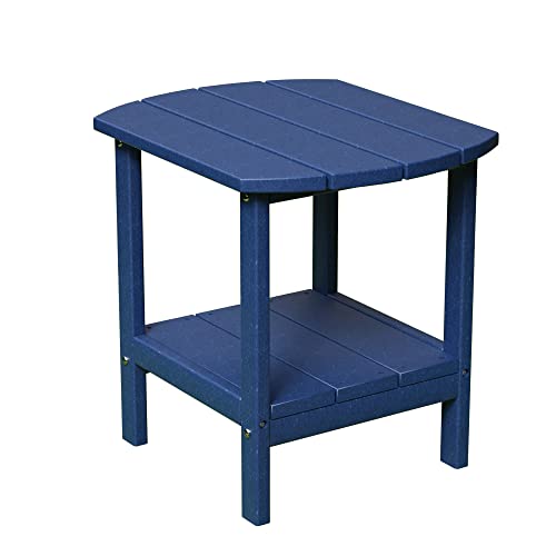 TORVA Adirondack Beistelltisch für den Außenbereich, 2-stöckiger Garten-Beistelltisch, wetterfest, hochdichter PE-Terrassen-Couchtisch, Marineblau von TORVA