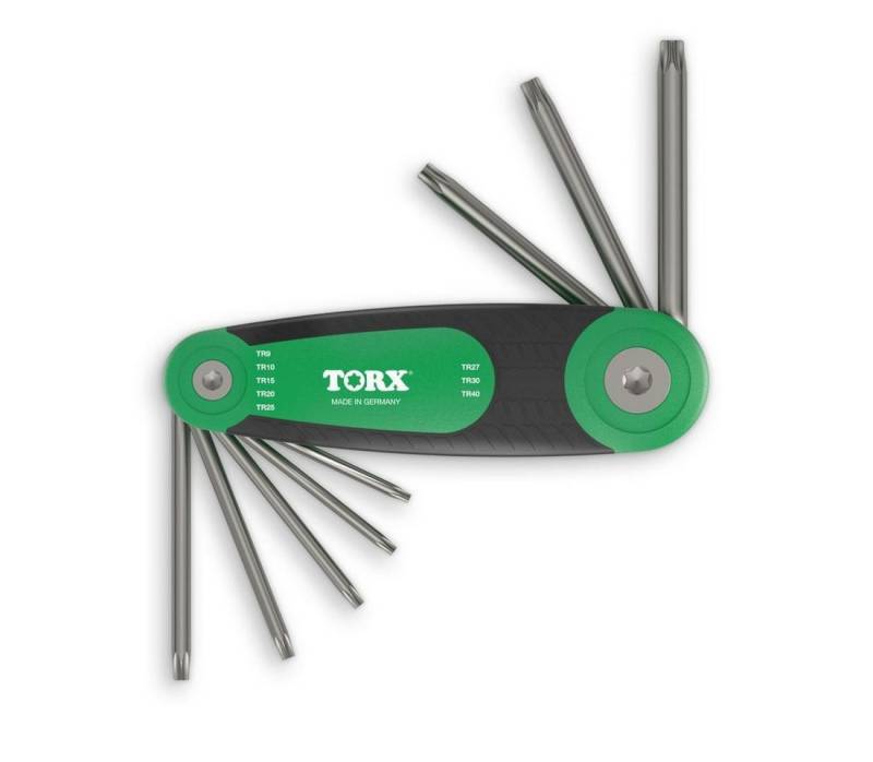 TORX Torxschlüssel Klapphalter Set TR9–TR40 8tlg., mit Duplex Grip & Bohrung von TORX